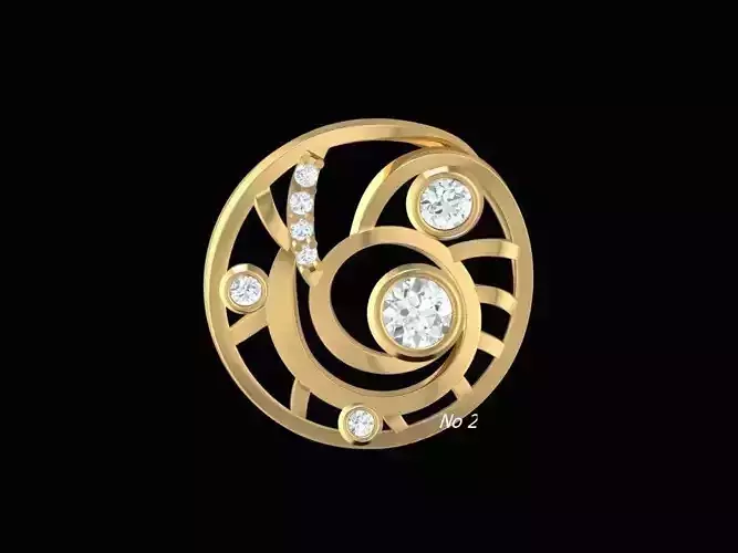 Modern Spiral Diamond Pendant Jewelry 3D Model 2244