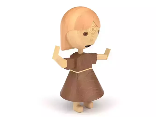 Wooden toy girl