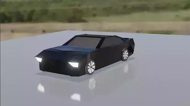 Low poly sports car with blender Free low-poly 3D model