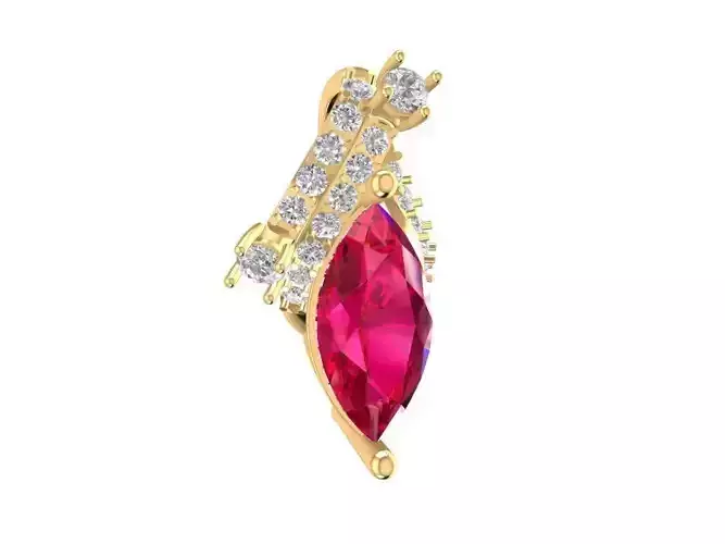 Luxury Marquise Gemstone Pendant 3D Model 2240
