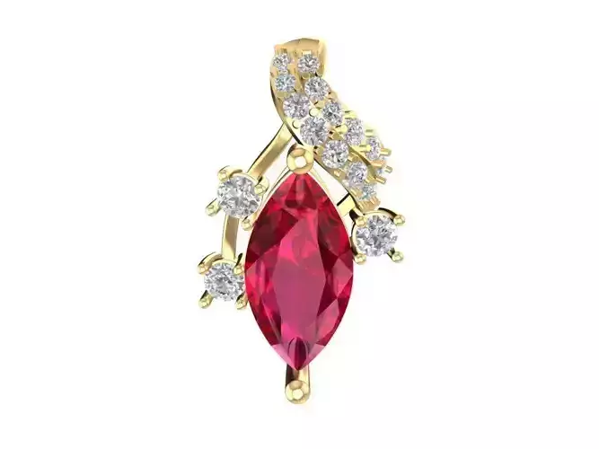 Marquise Cut Gemstone Pendant Jewelry 2237