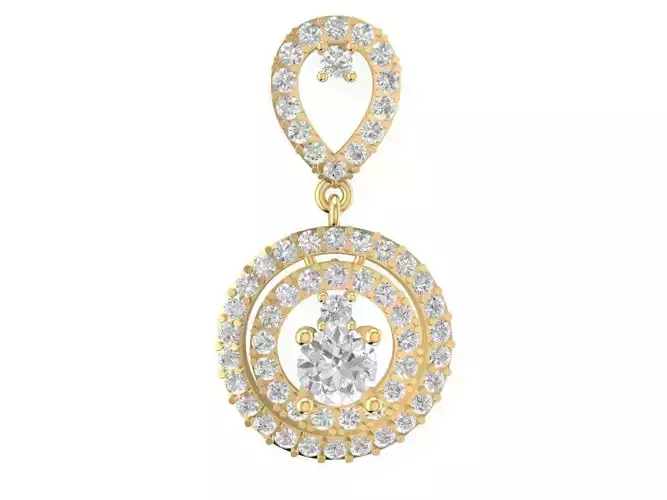 Double Halo Gemstone Pendant for Women 2236