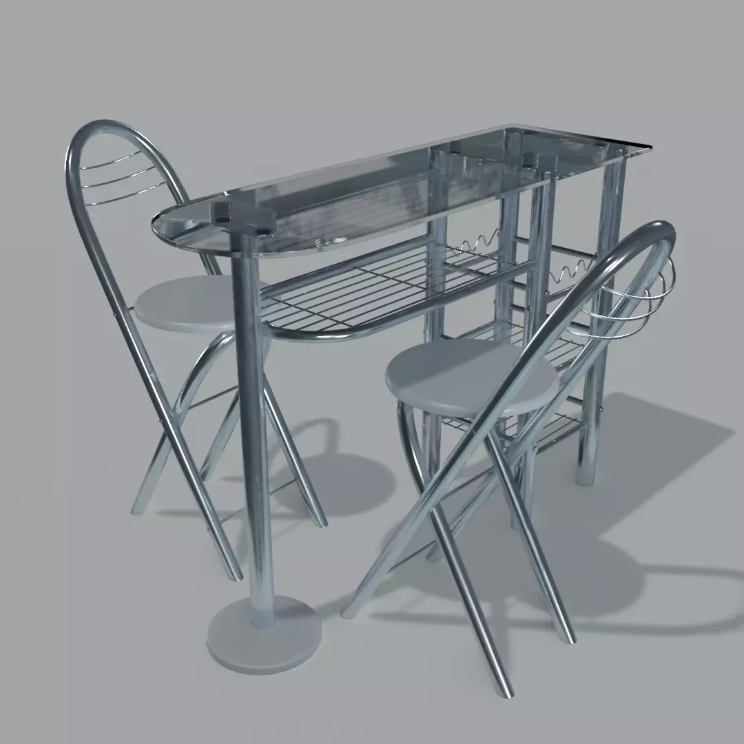 Breakfast table 3D model_0