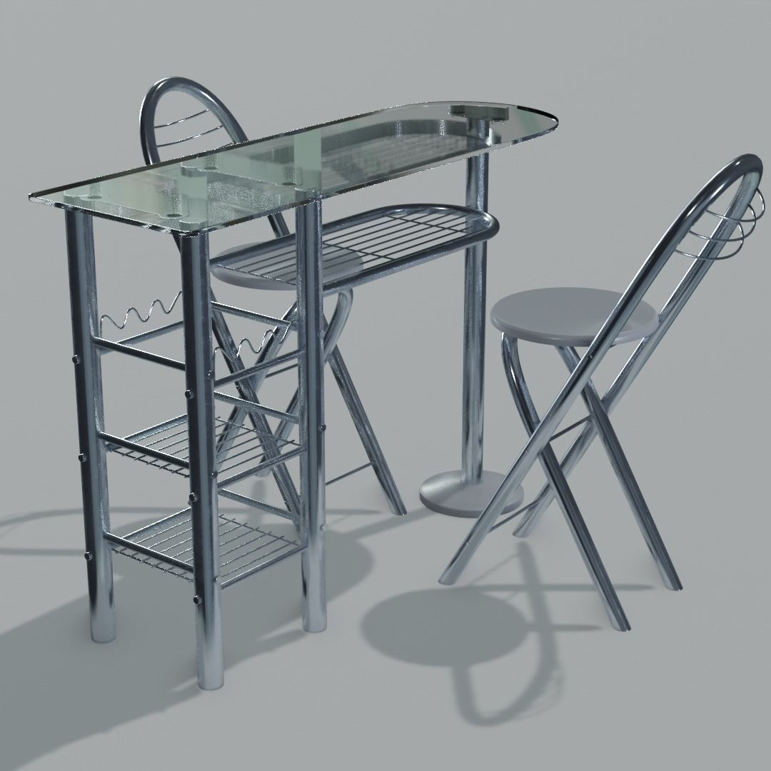 Breakfast table 3D model_2