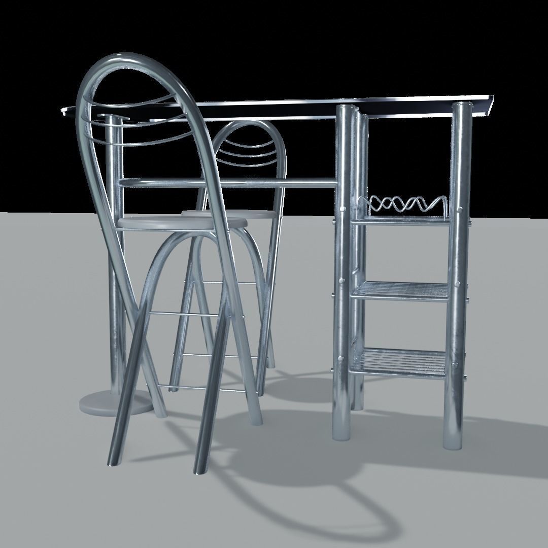 Breakfast table 3D model_4