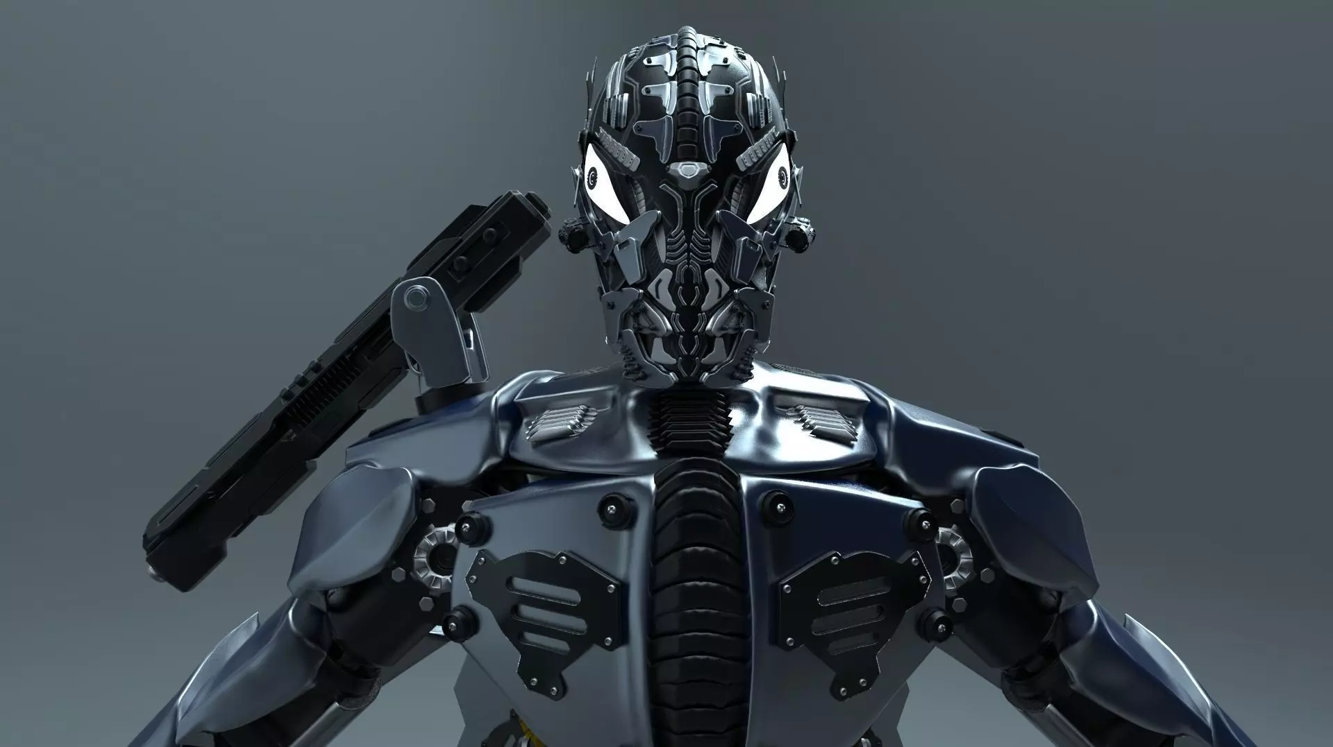 High poly Robot humanoid 3D model_0