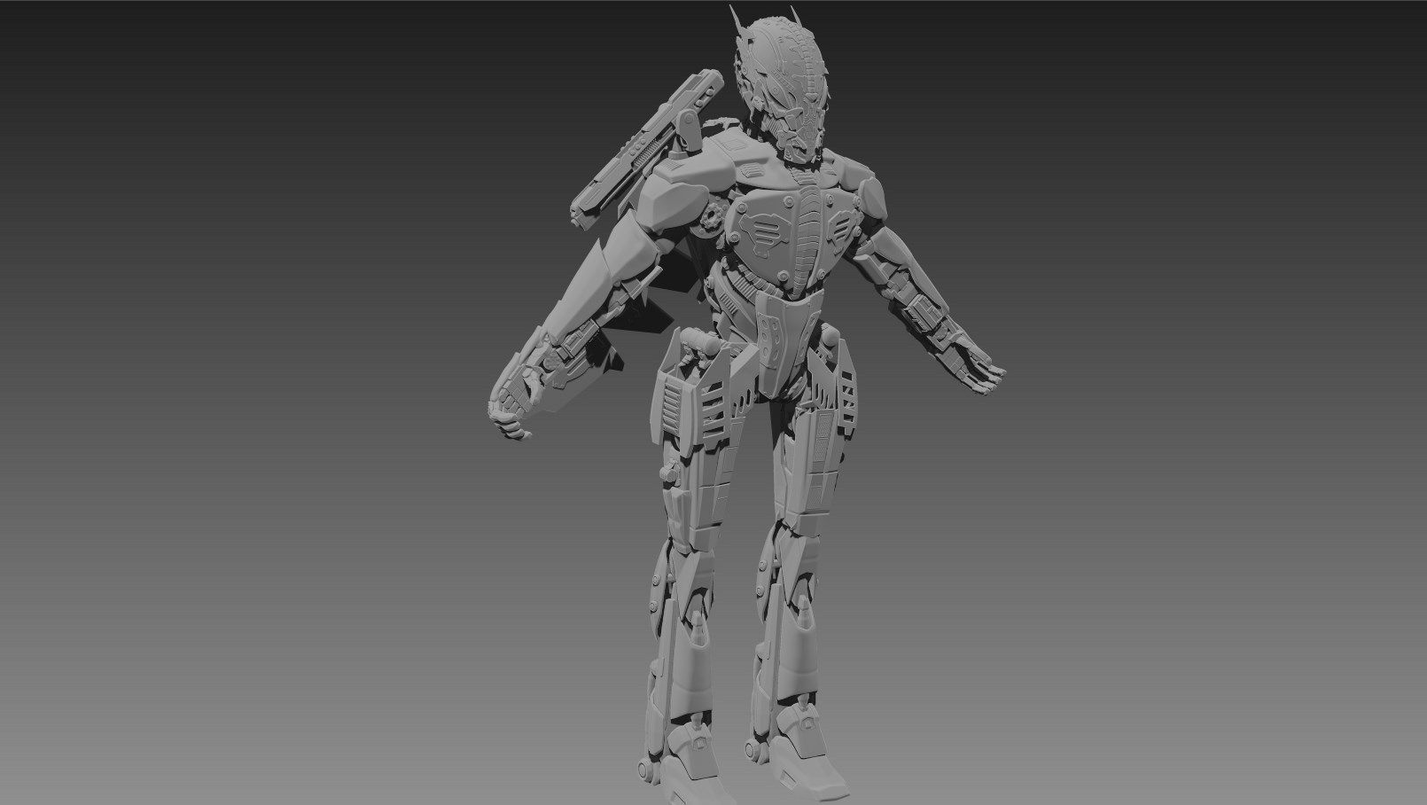 High poly Robot humanoid 3D model_11