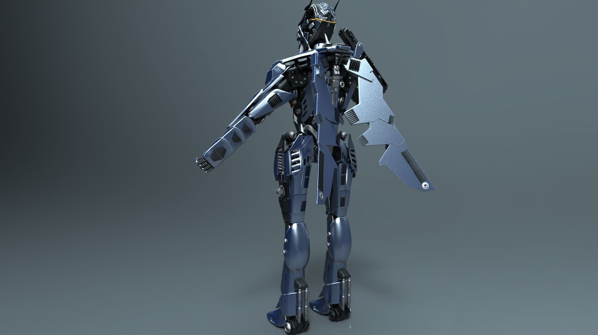 High poly Robot humanoid 3D model_7