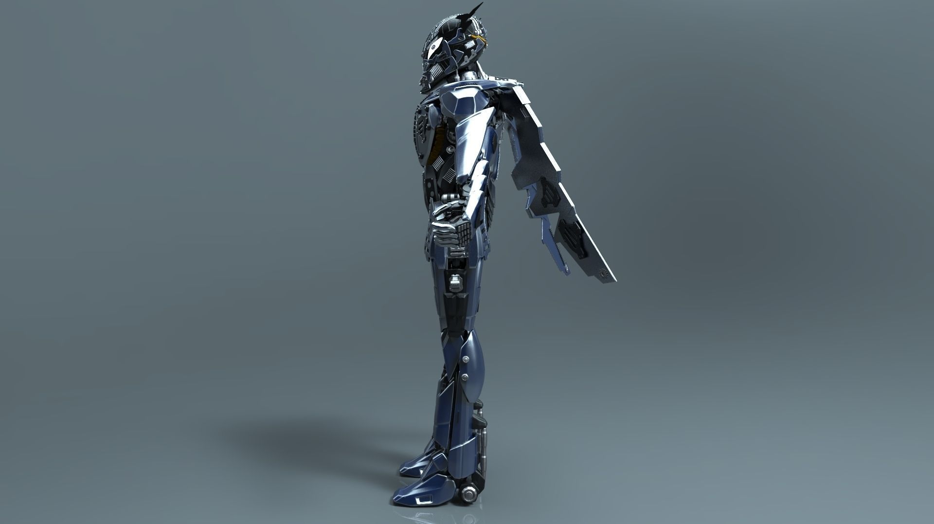 High poly Robot humanoid 3D model_5