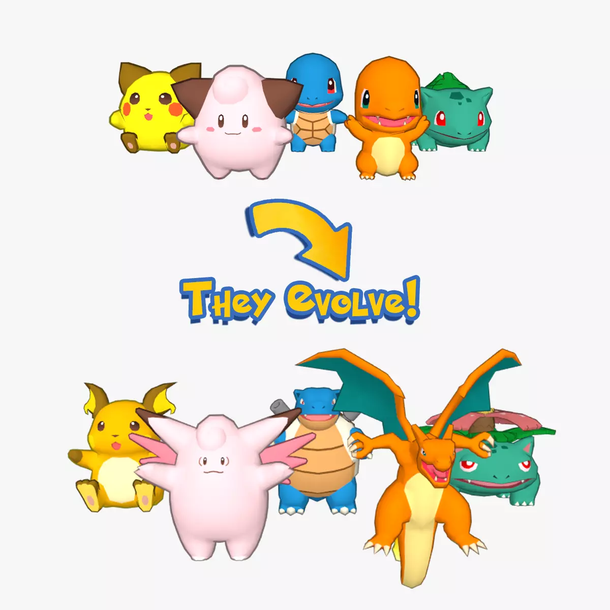 POKEMON EVOLVING Low-poly 3D model