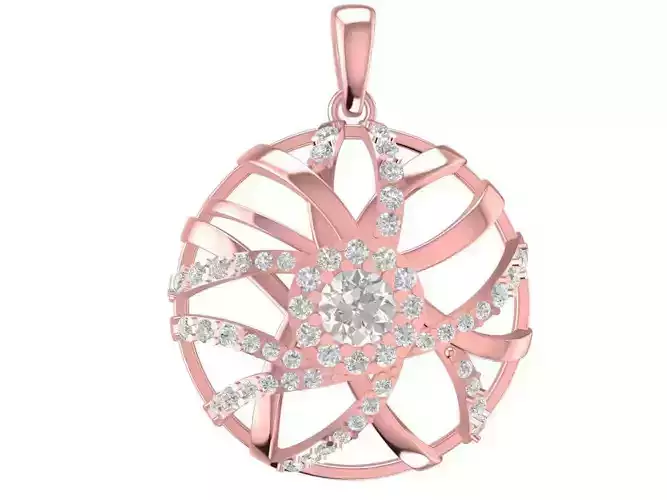 Floral Round Diamond Pendant Jewelry 2234