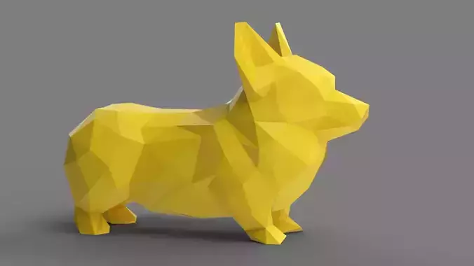 Lowpoly Corgi STL for 3D print model