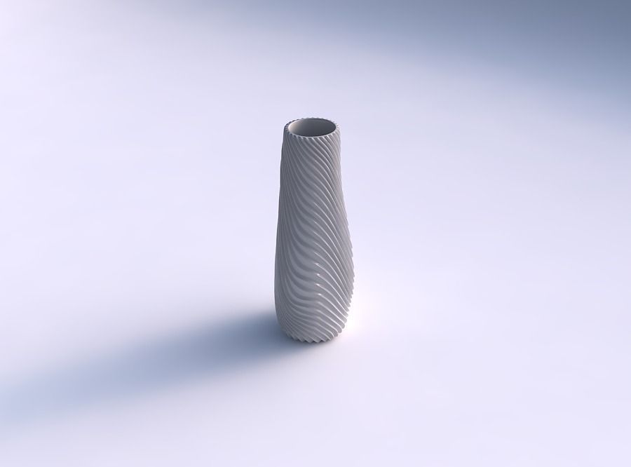 Vase with wavy extruded lines 2 3D print model_0