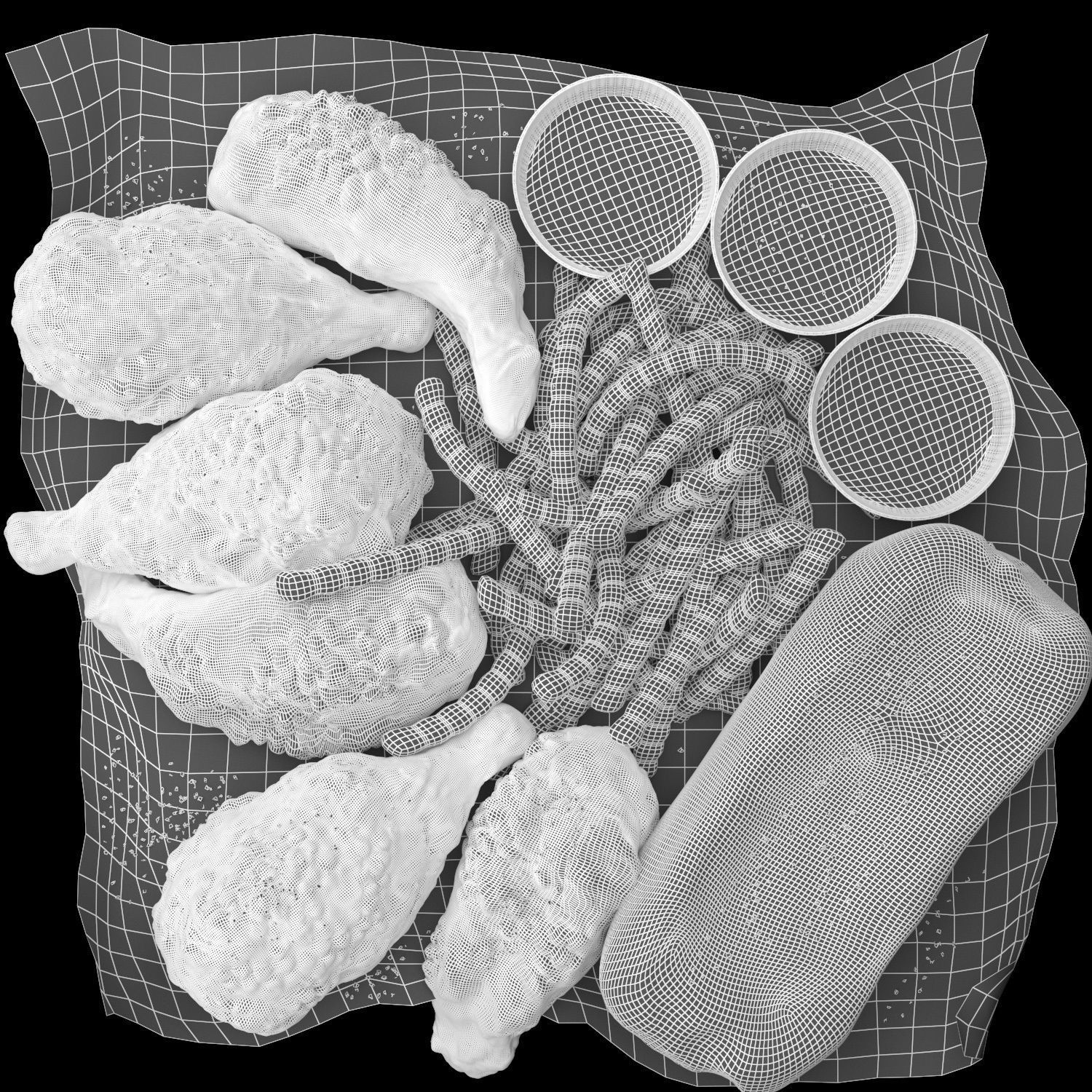 Fastfood Fried Chicken Set 3D model_3