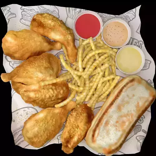 Fastfood Fried Chicken Set 3D model