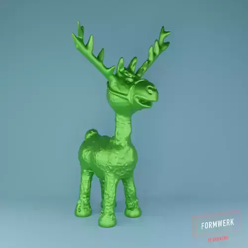 Moose reindeer with antlers 3D print model