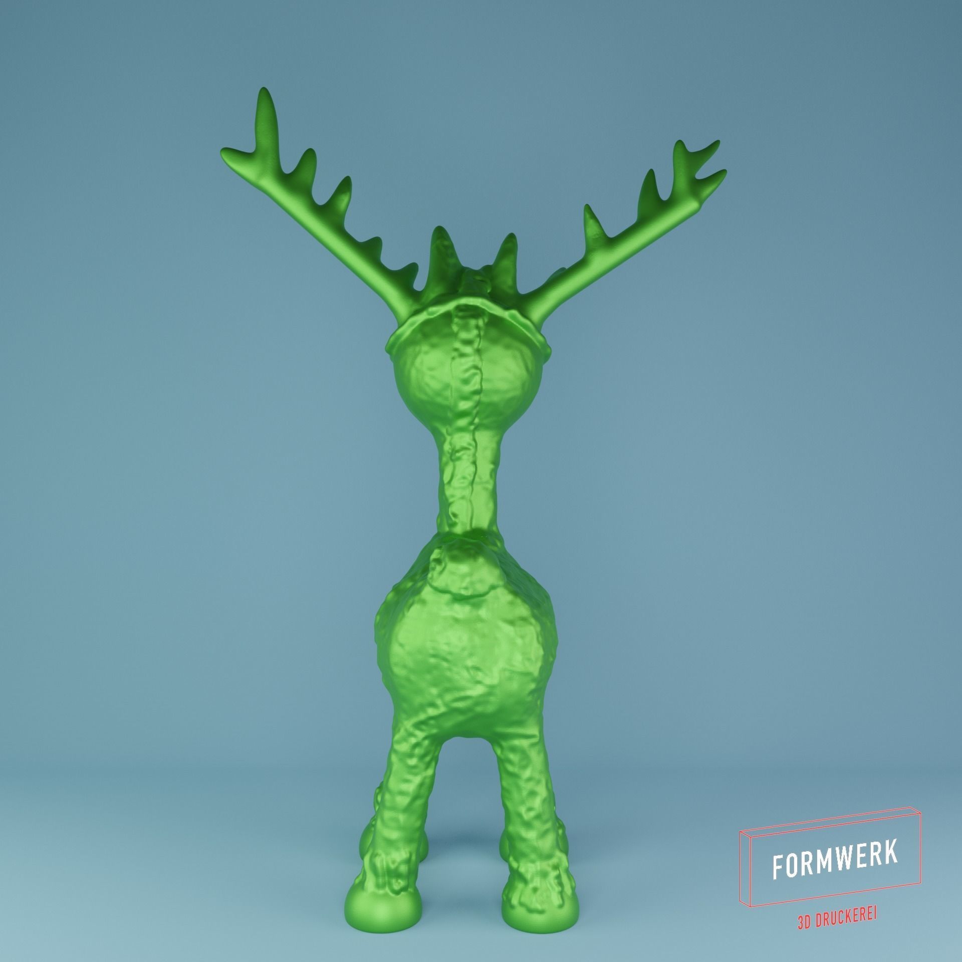 Moose reindeer with antlers 3D print model_6