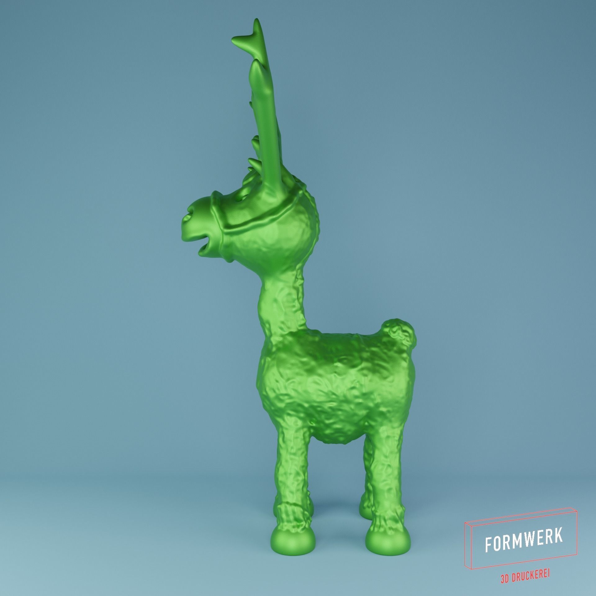 Moose reindeer with antlers 3D print model_4
