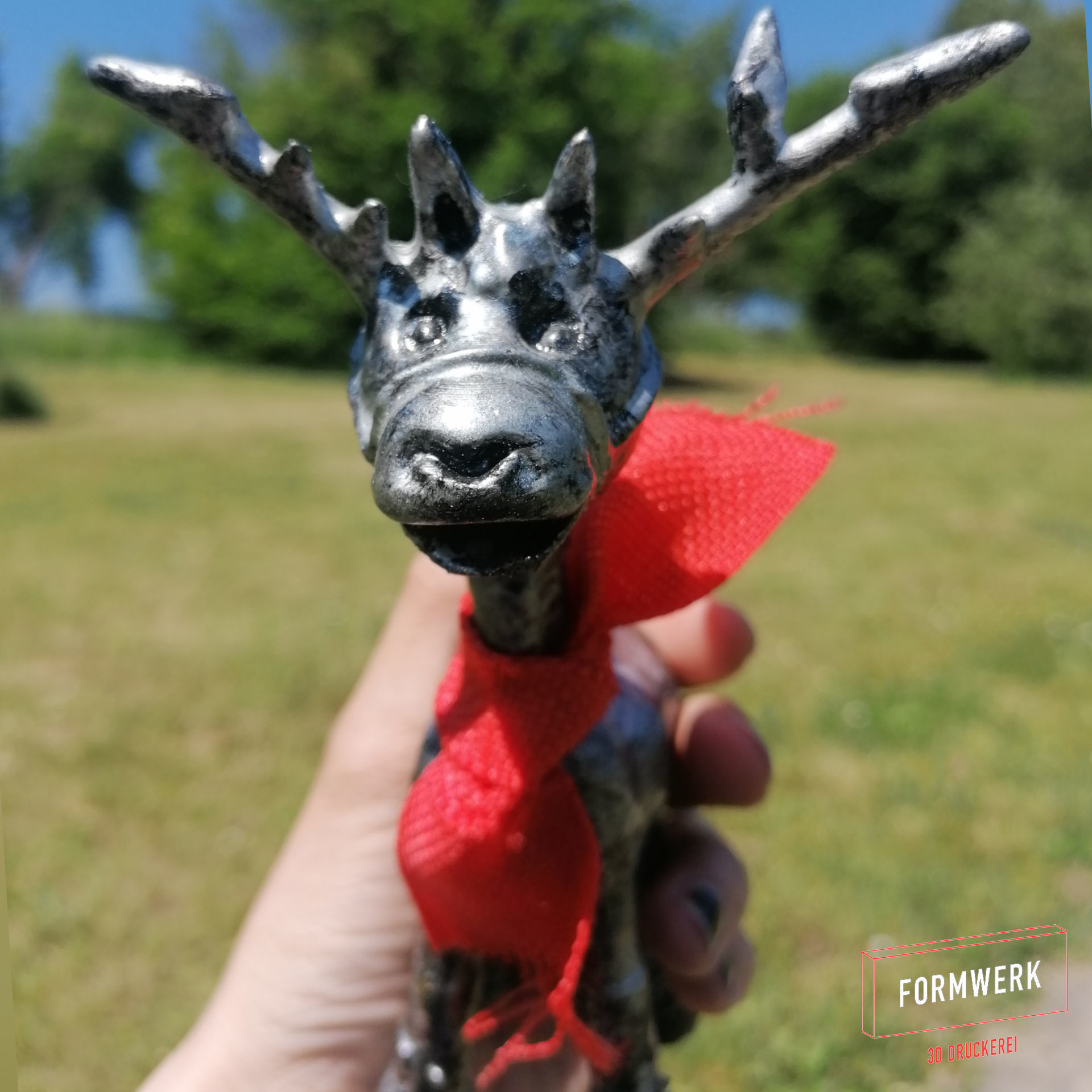 Moose reindeer with antlers 3D print model_10