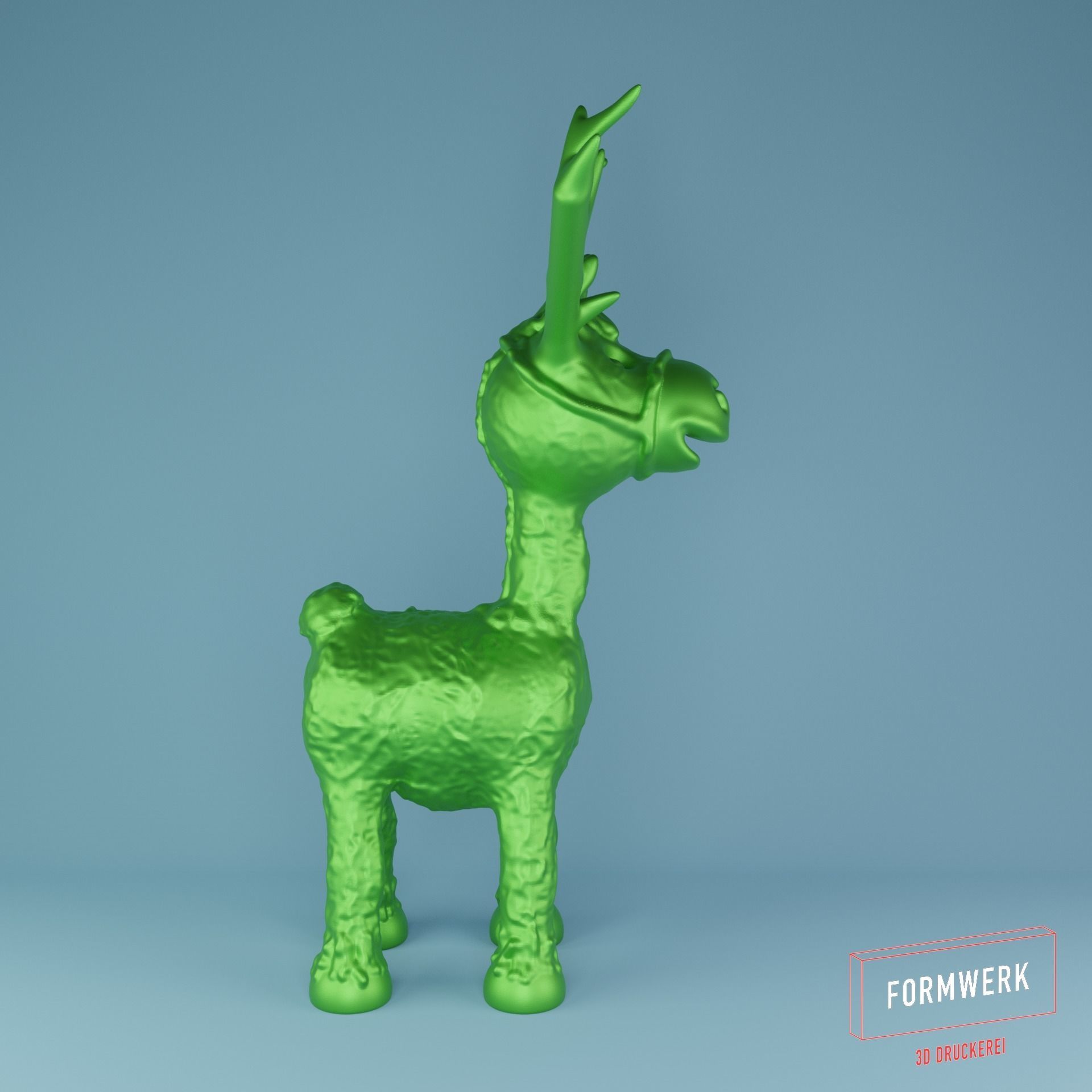 Moose reindeer with antlers 3D print model_8