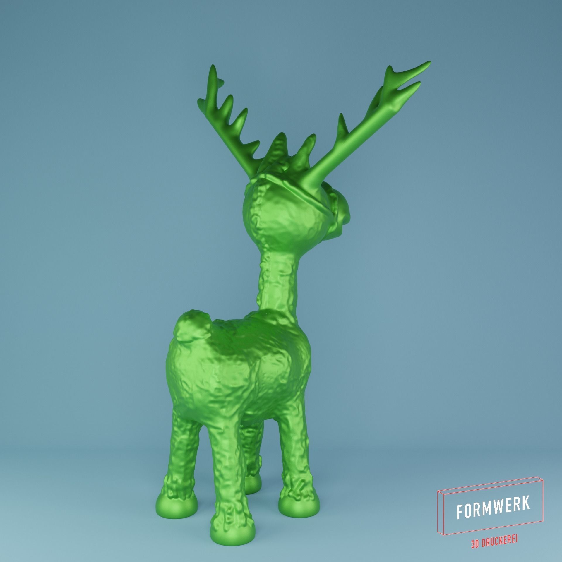 Moose reindeer with antlers 3D print model_7