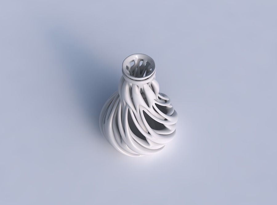 Vase with thick intertwining lines twisted and tapered 2 3D print model_1