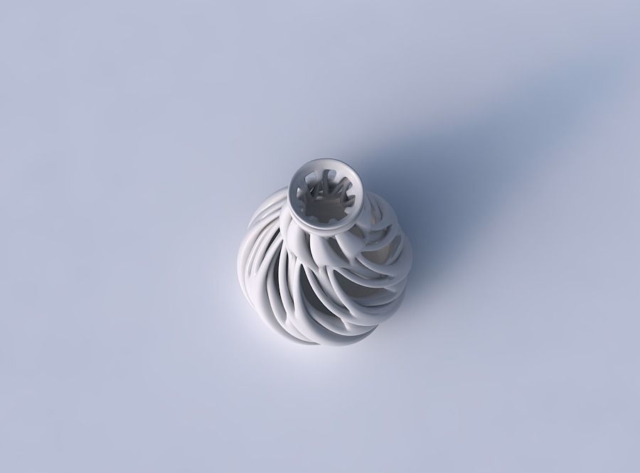 Vase with thick intertwining lines twisted and tapered 2 3D print model_2