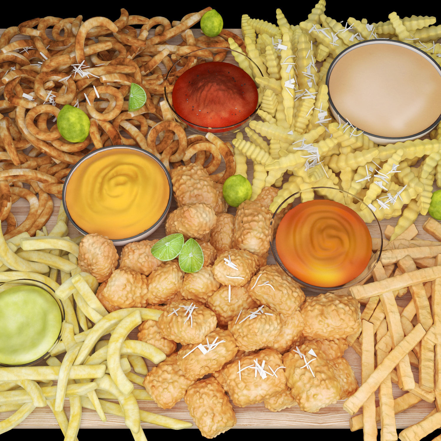 Fastfood Fries Snack Set  3D model_1