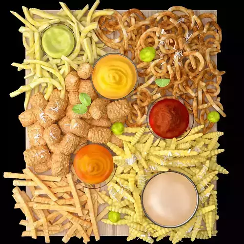 Fastfood Fries Snack Set  3D model