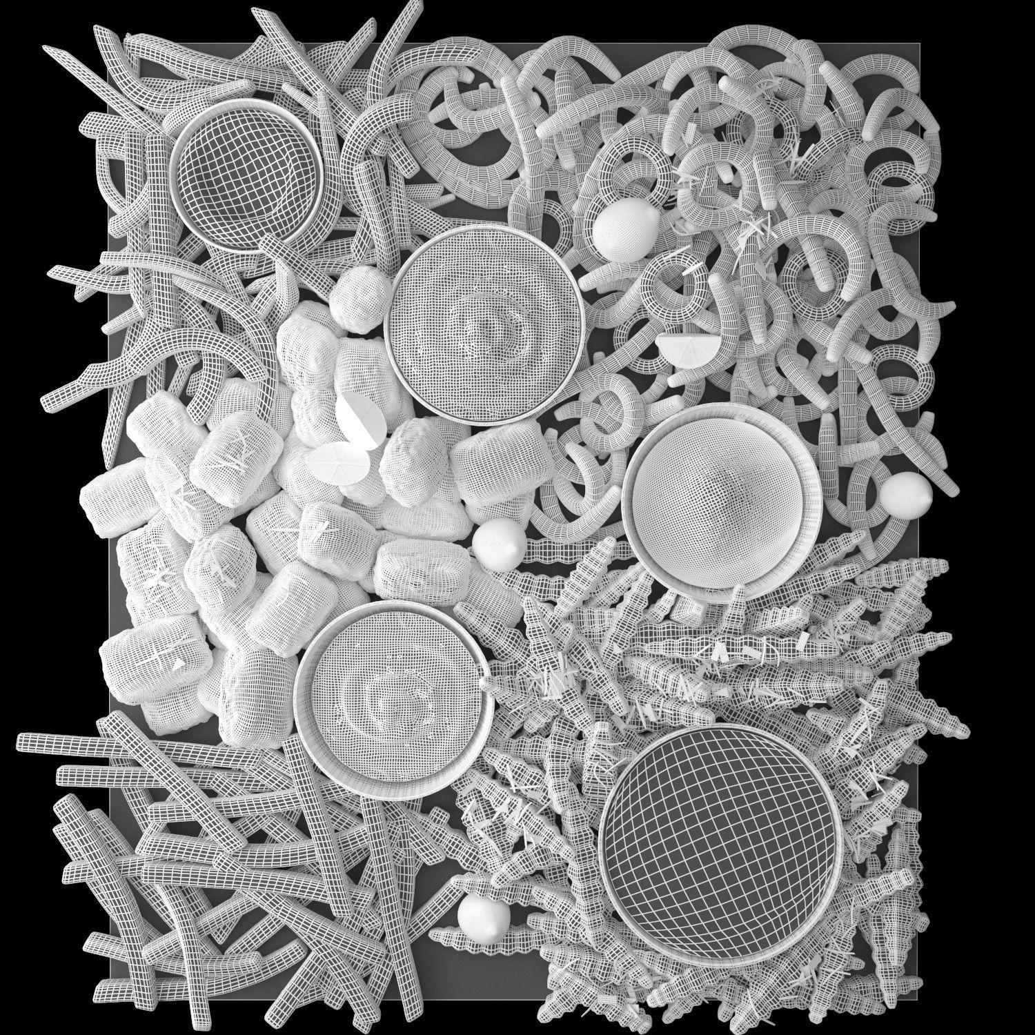 Fastfood Fries Snack Set  3D model_2