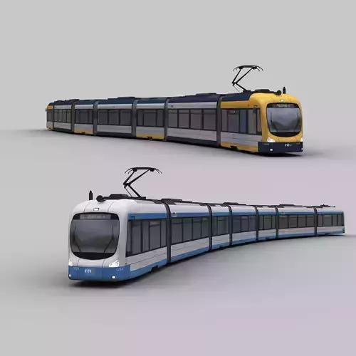 Low Poly Tram 9 Low-poly 3D model