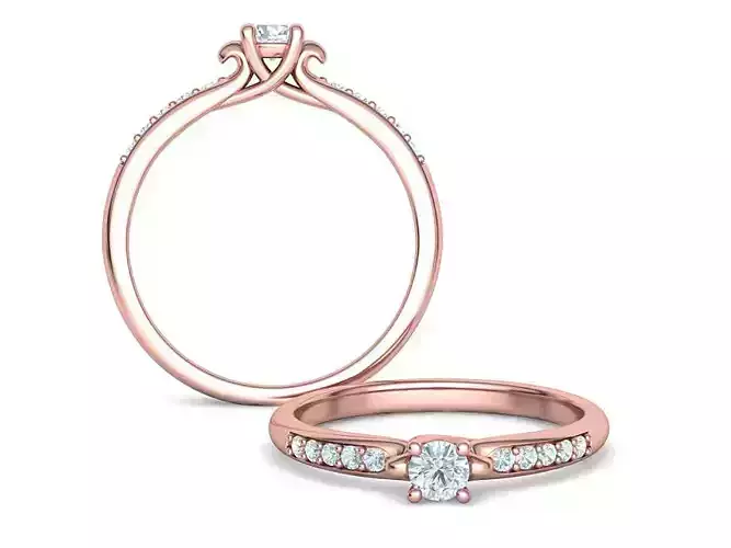 Solitaire Engagement ring Own design 3dmodel v2 3D print model