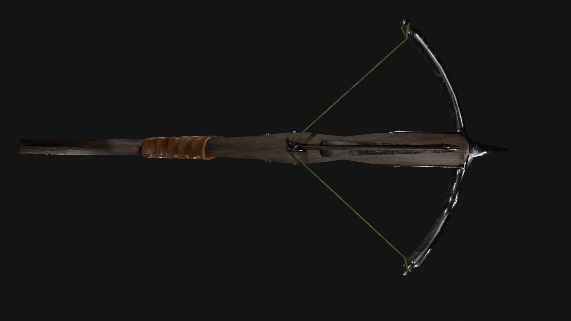 Crossbow Low-Poly bow and arrow Low-poly 3D model_8