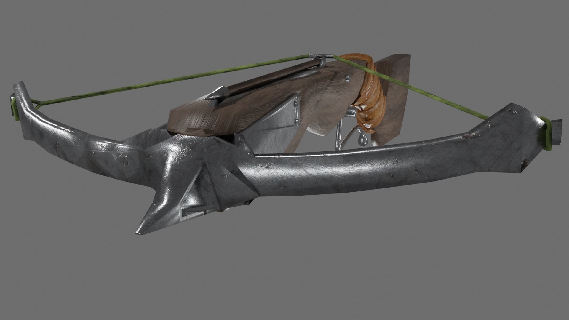 Crossbow Low-Poly bow and arrow Low-poly 3D model_9