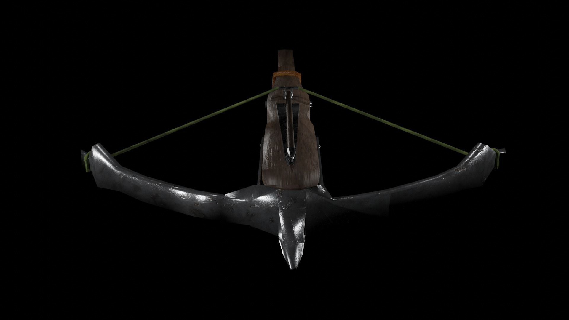 Crossbow Low-Poly bow and arrow Low-poly 3D model_2