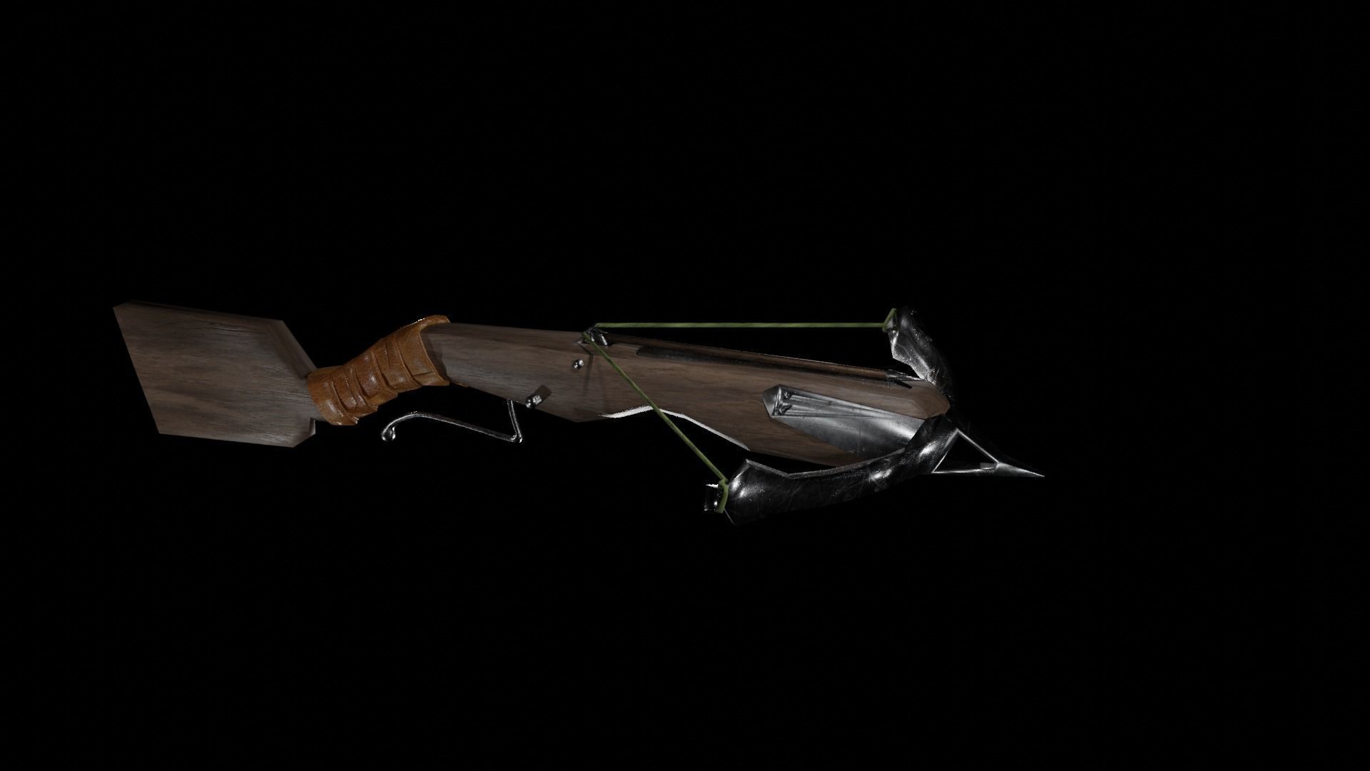 Crossbow Low-Poly bow and arrow Low-poly 3D model_5