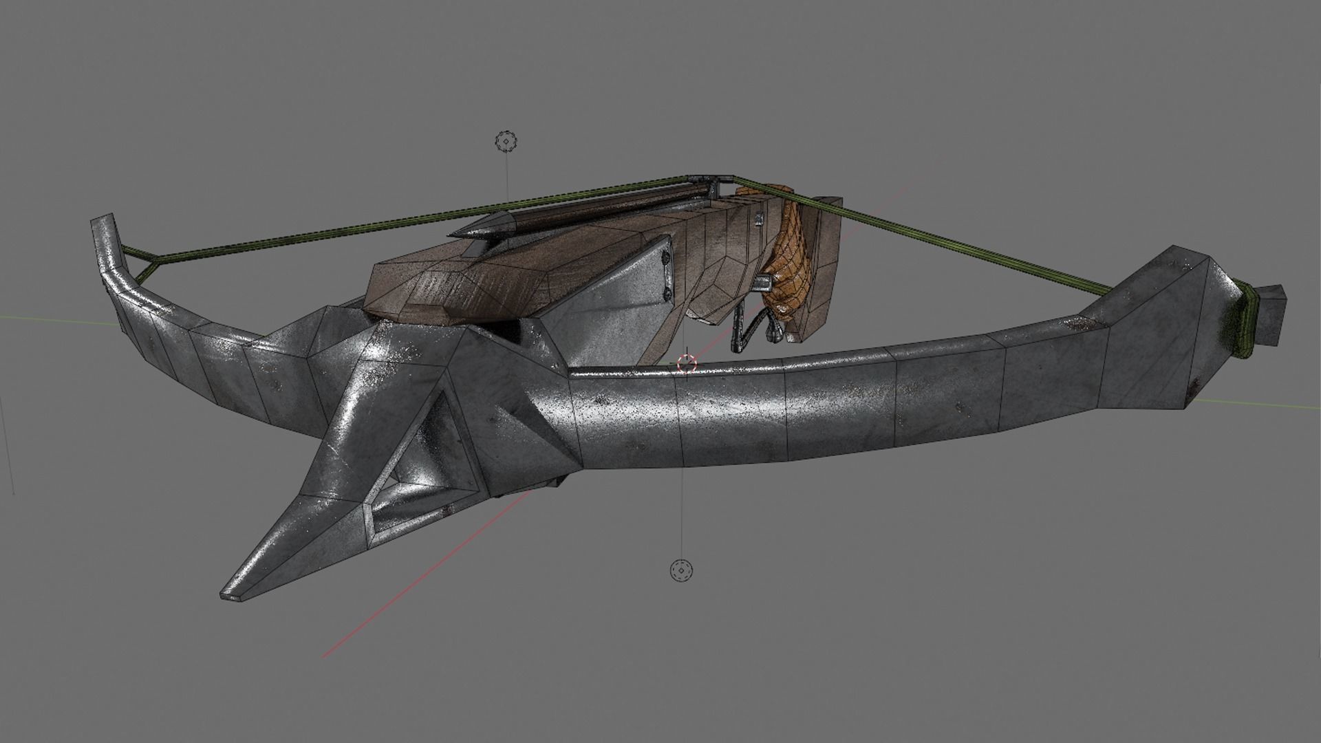 Crossbow Low-Poly bow and arrow Low-poly 3D model_10