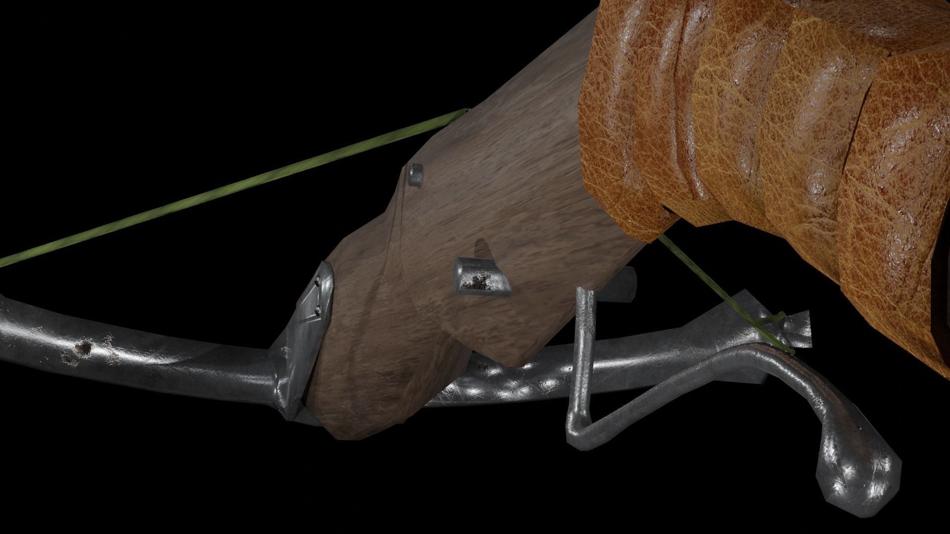 Crossbow Low-Poly bow and arrow Low-poly 3D model_4