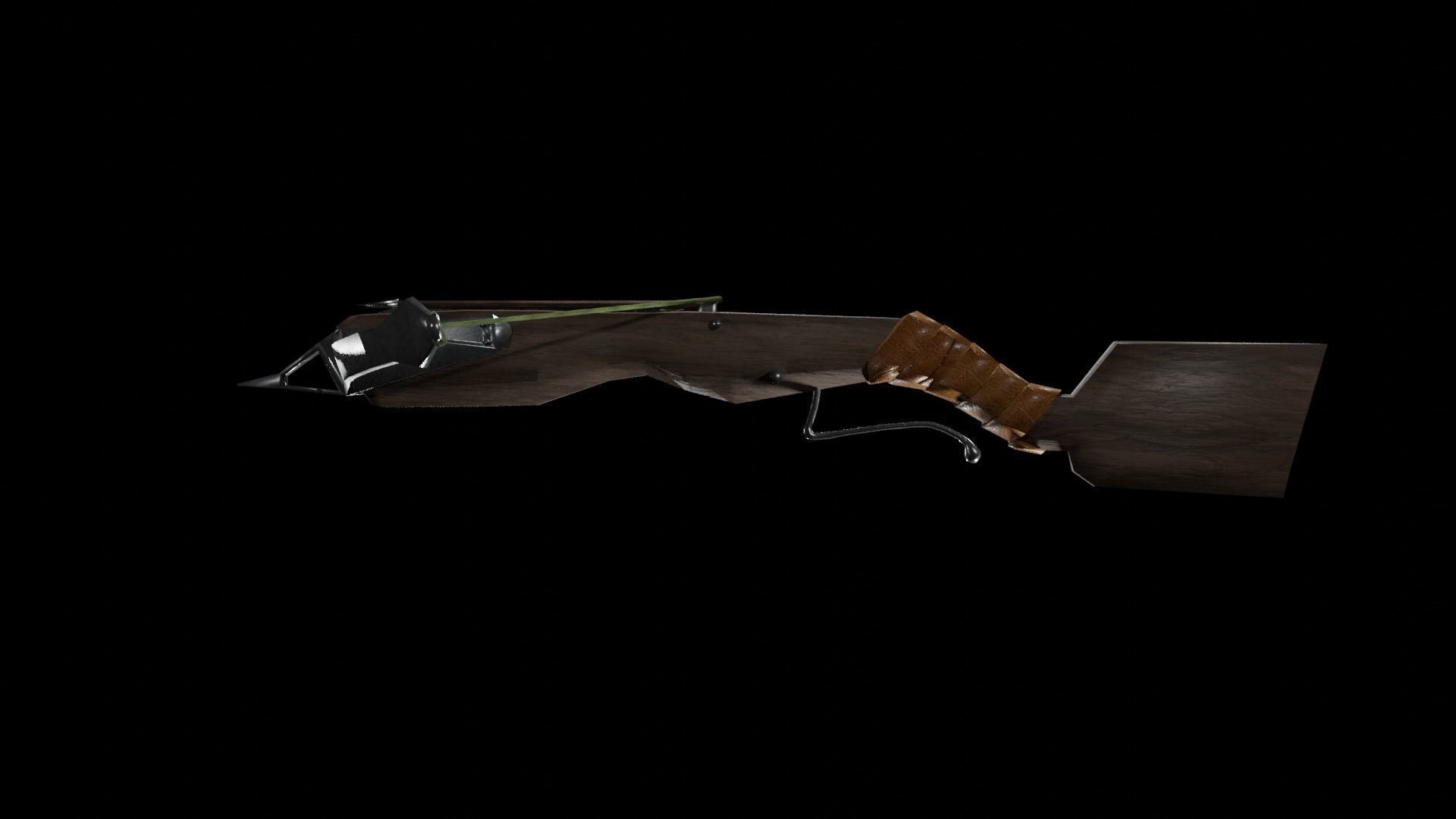 Crossbow Low-Poly bow and arrow Low-poly 3D model_1