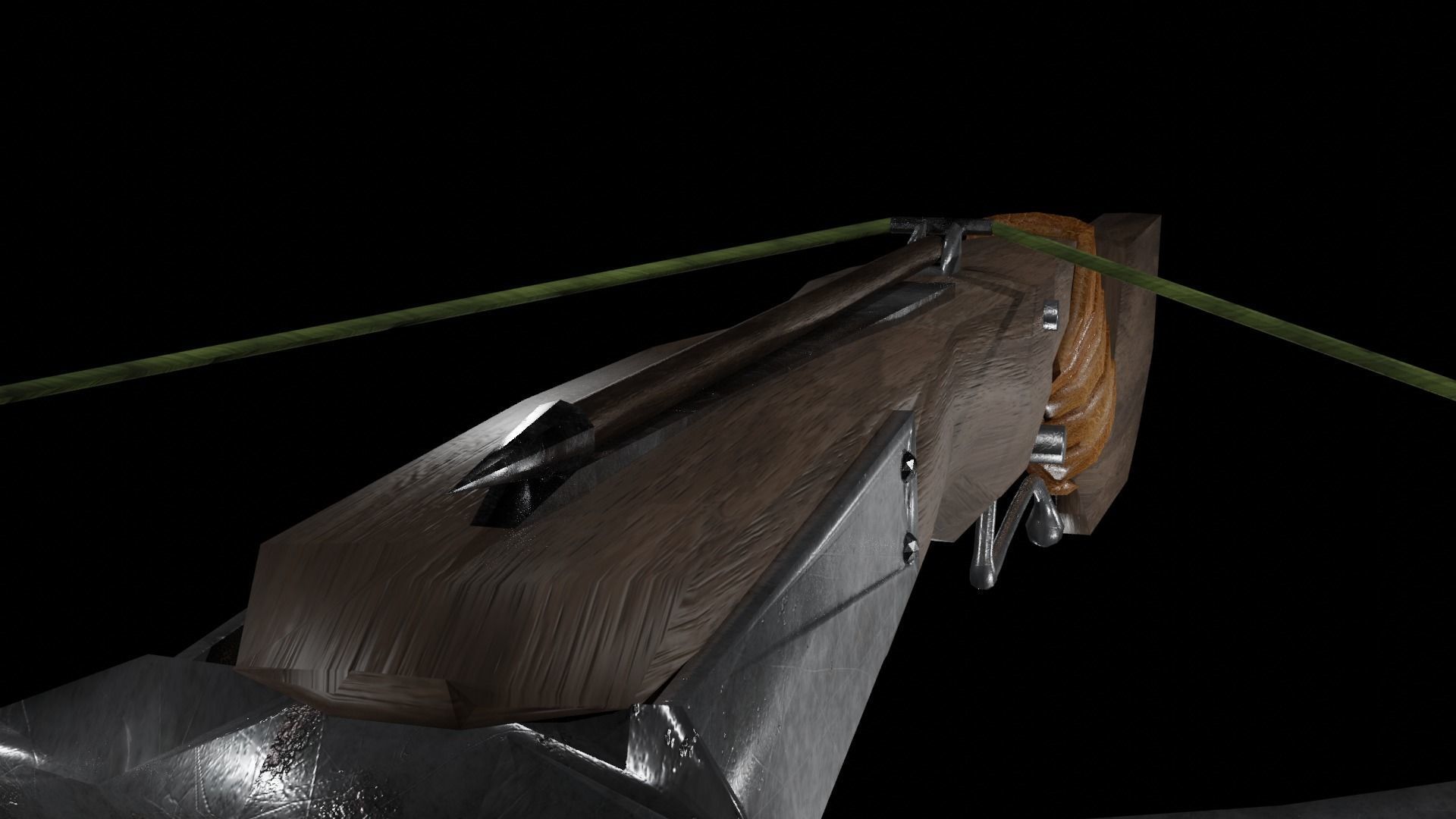 Crossbow Low-Poly bow and arrow Low-poly 3D model_3