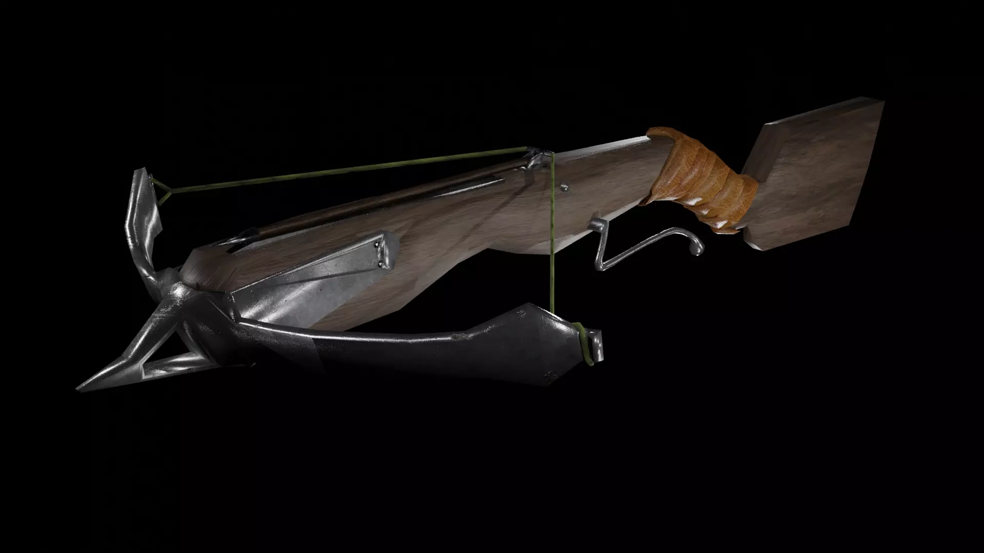 Crossbow Low-Poly bow and arrow Low-poly 3D model_0