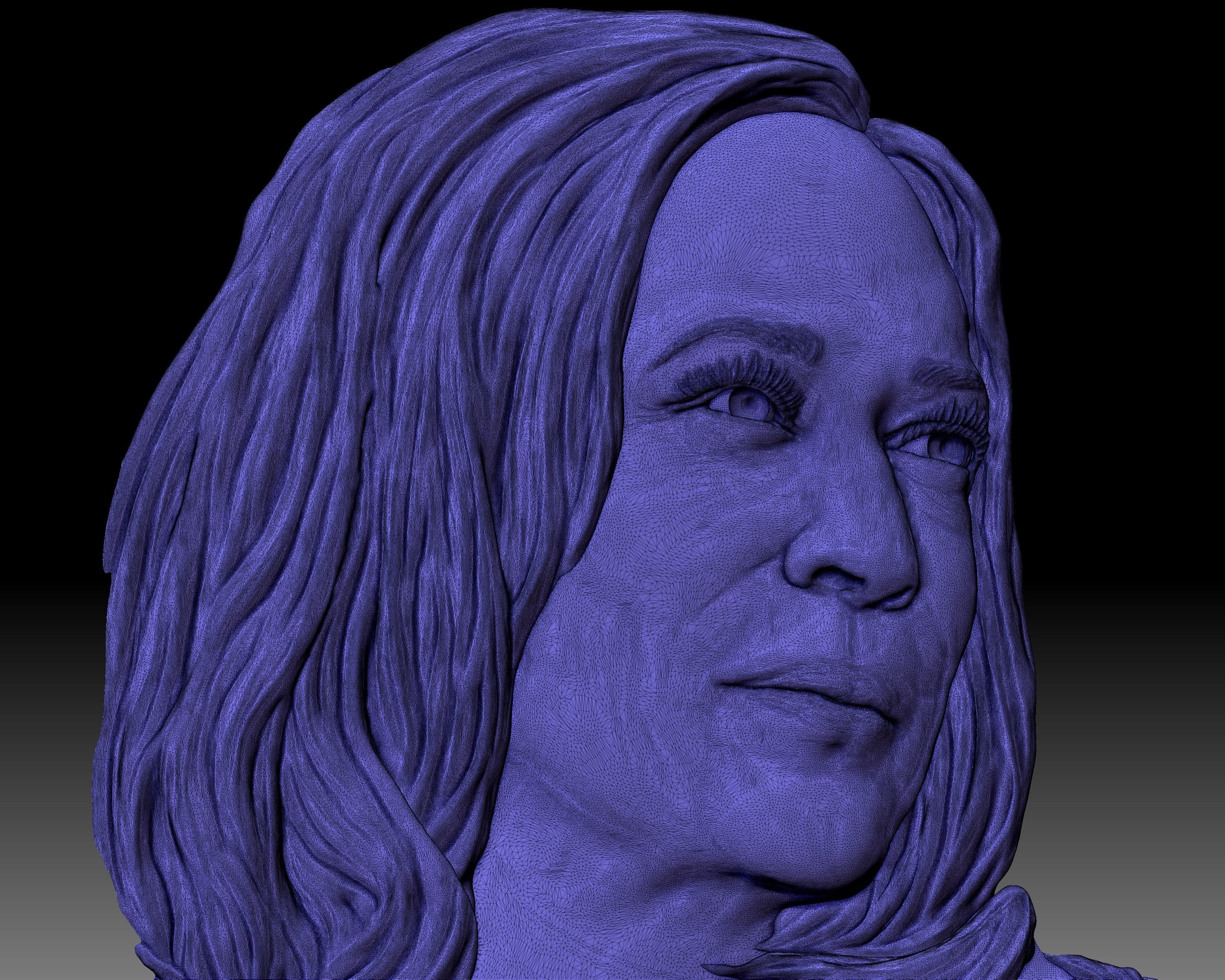Kamala Harris 3D portrait bas-relief for CNC router or printer 3D print model_8