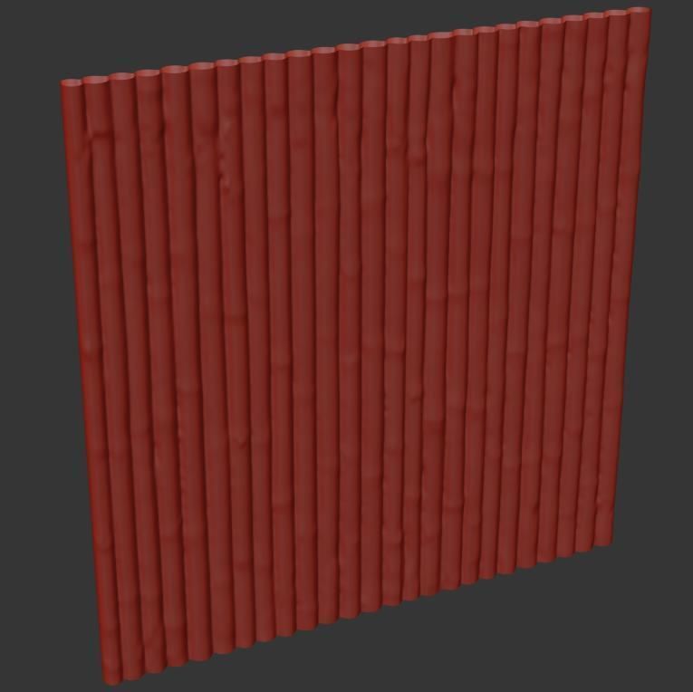 Ultra realistic  bamboo wall geometry  3D model_6