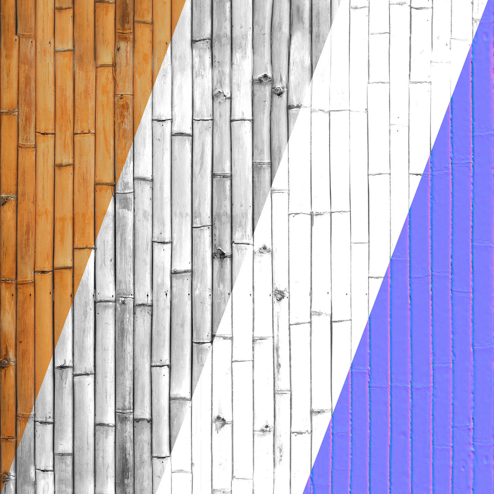 Ultra realistic  bamboo wall geometry  3D model_9