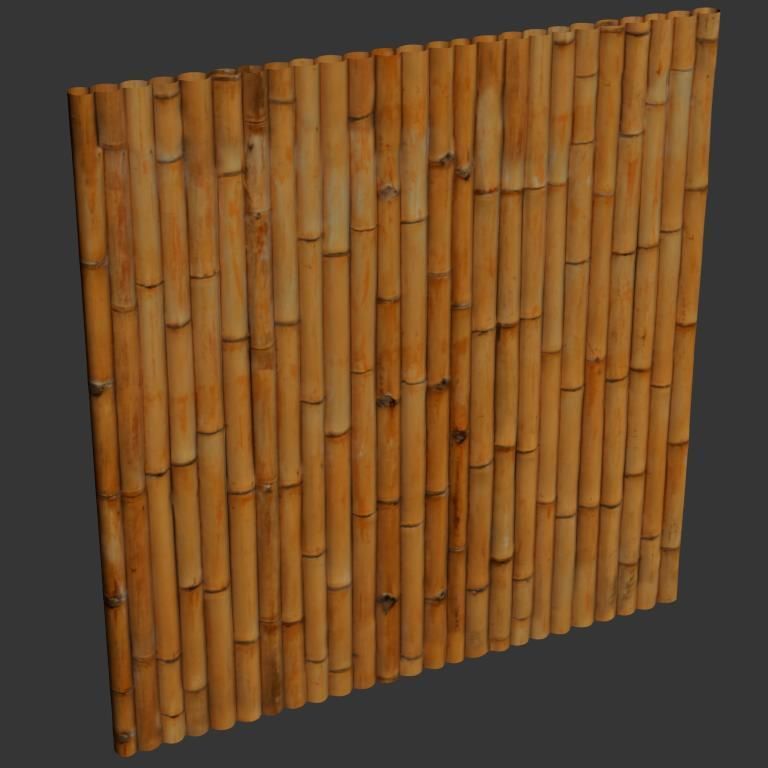 Ultra realistic  bamboo wall geometry  3D model_5