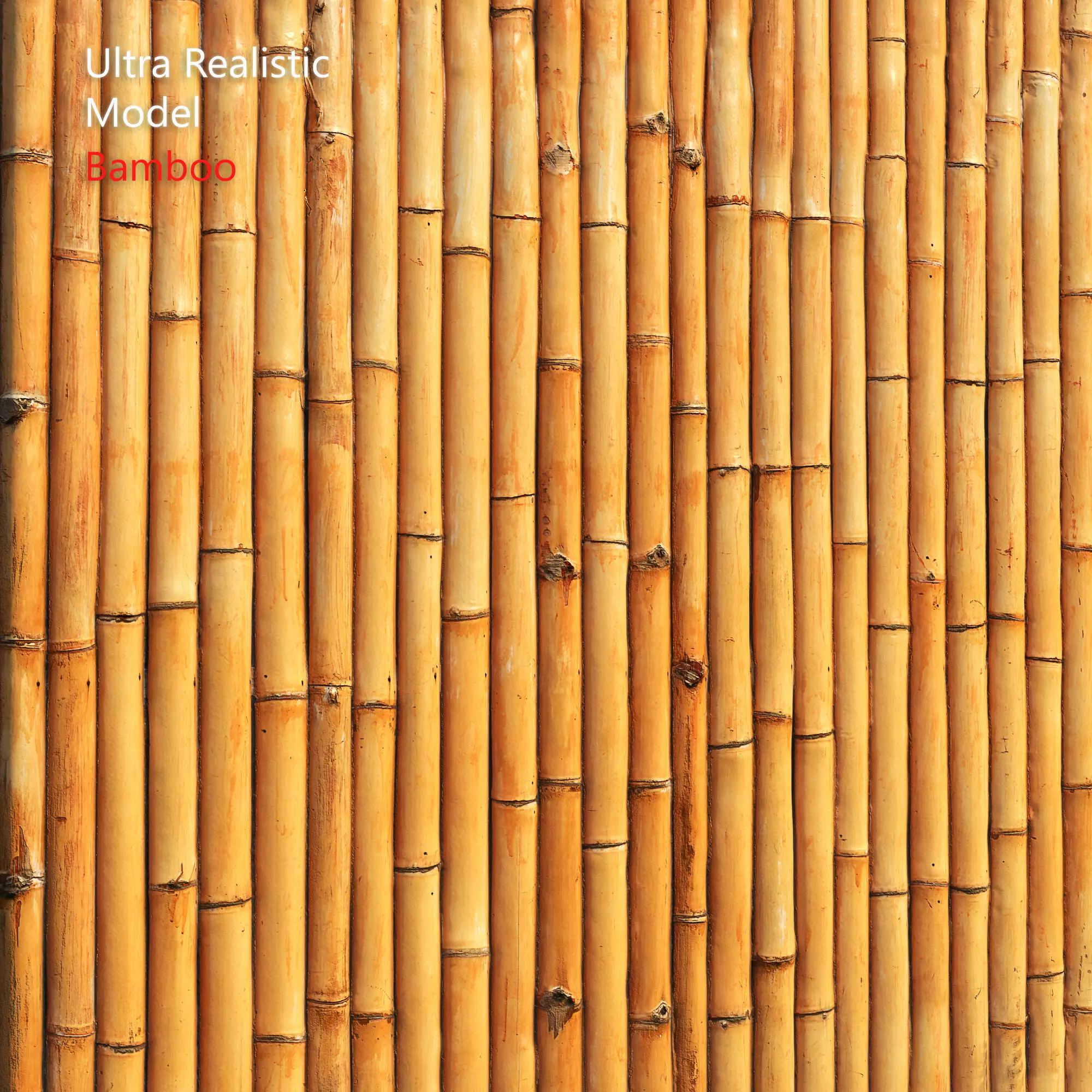 Ultra realistic  bamboo wall geometry  3D model_0