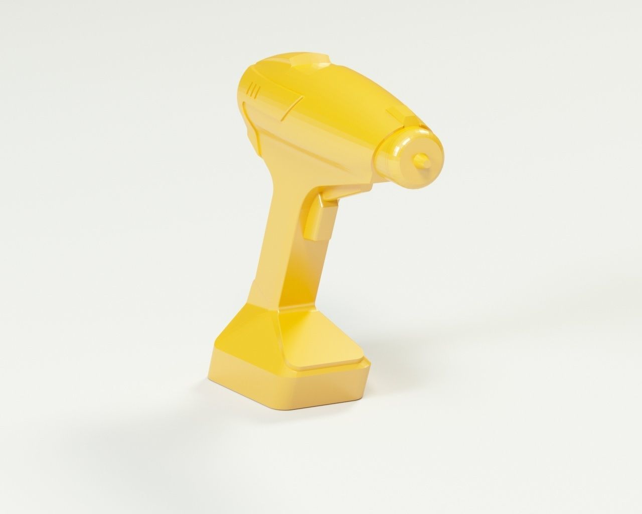 Cordless drill concept or a sci-fi laser gun low-poly Low-poly 3D model_16