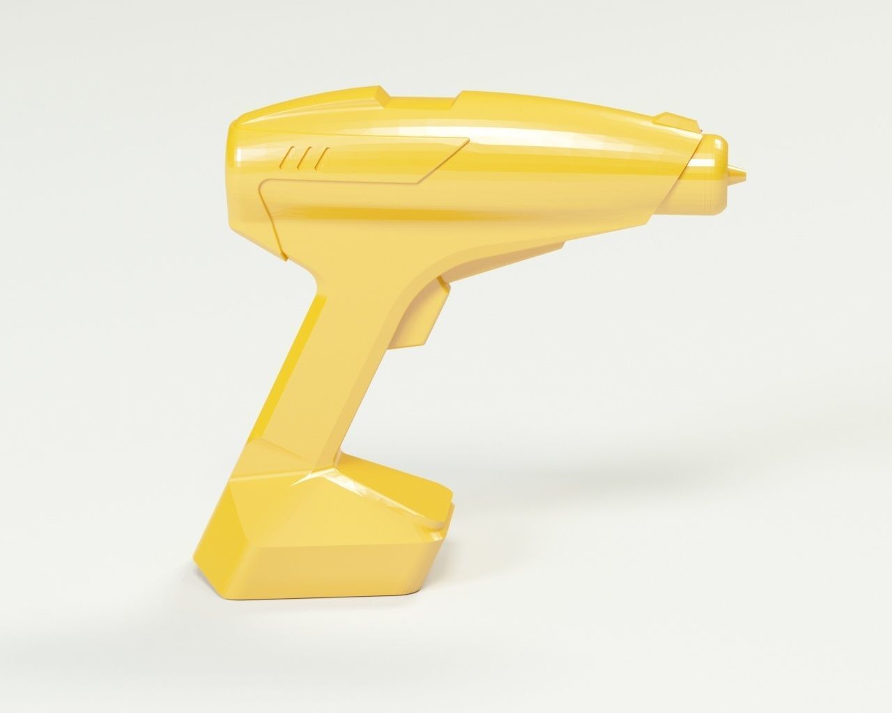 Cordless drill concept or a sci-fi laser gun low-poly Low-poly 3D model_1