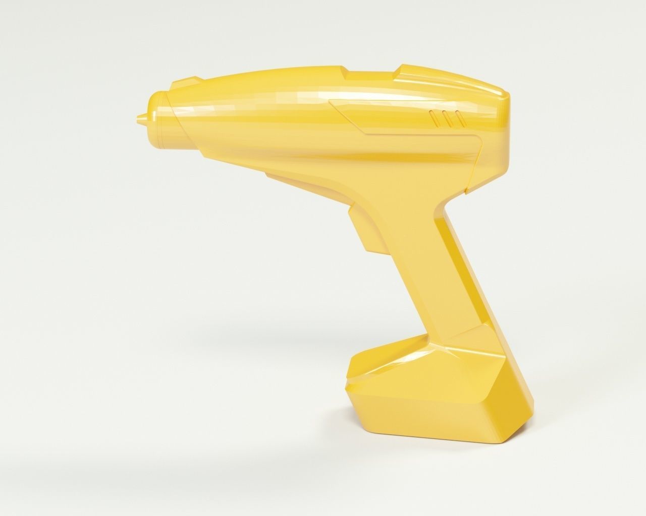 Cordless drill concept or a sci-fi laser gun low-poly Low-poly 3D model_10