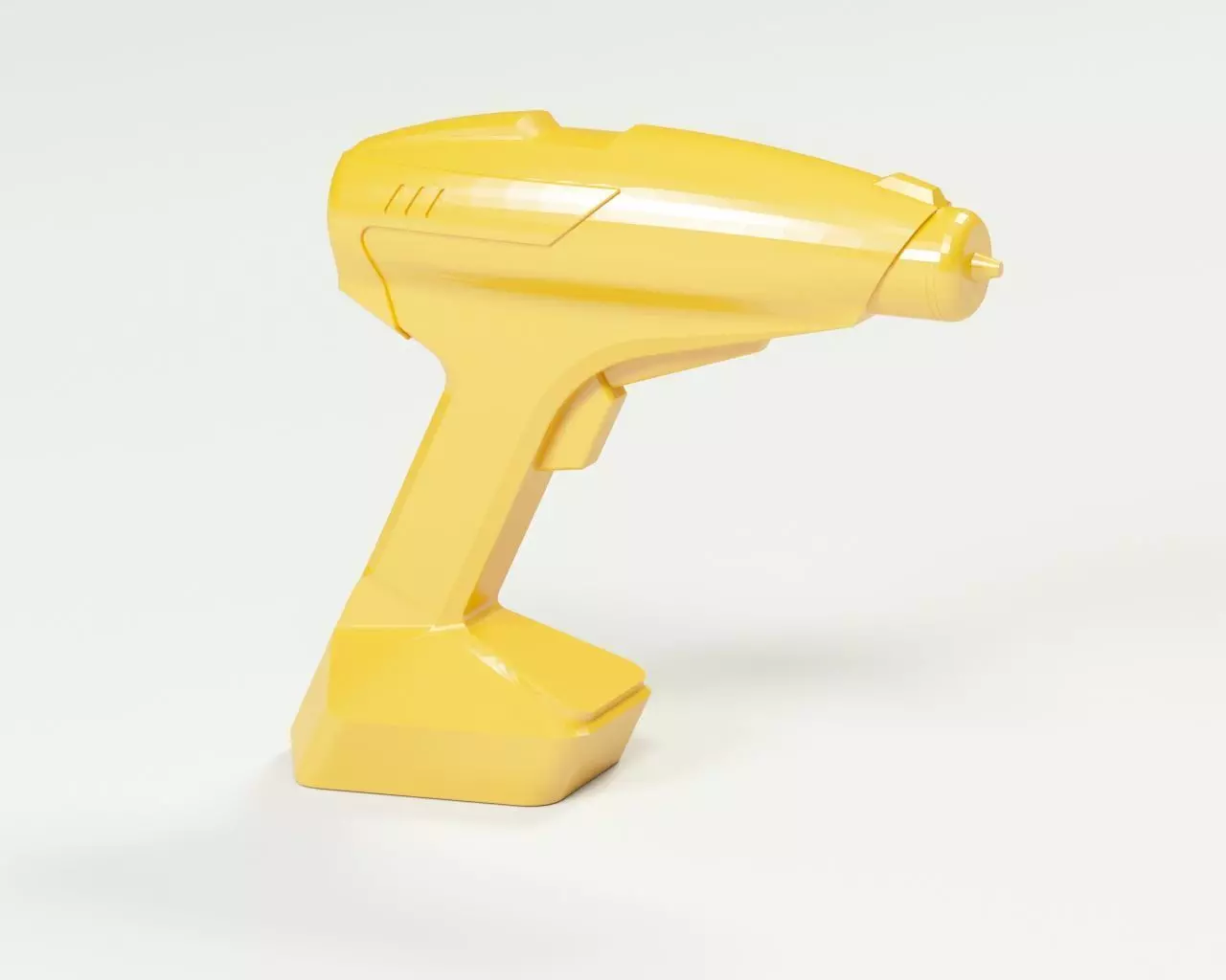 Cordless drill concept or a sci-fi laser gun low-poly Low-poly 3D model_0